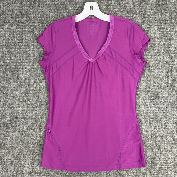 Athleta Womens Wick It Work It Shirt‎ S Purple Cap-sleeve Yoga Studio Gym Train - Picture 1 of 7